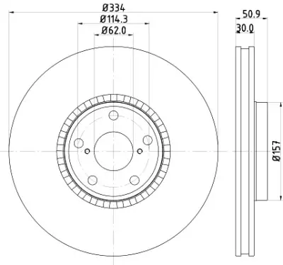 Disco de freno HELLA 8DD 355 112-861 Artesanal